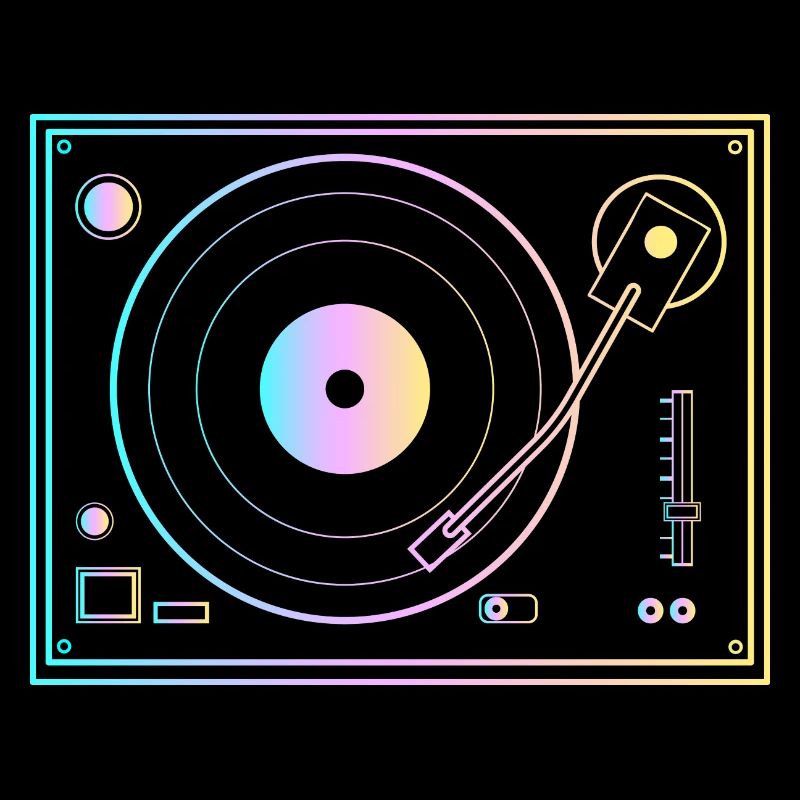 DJ Plattenspieler im coolen gradient Style