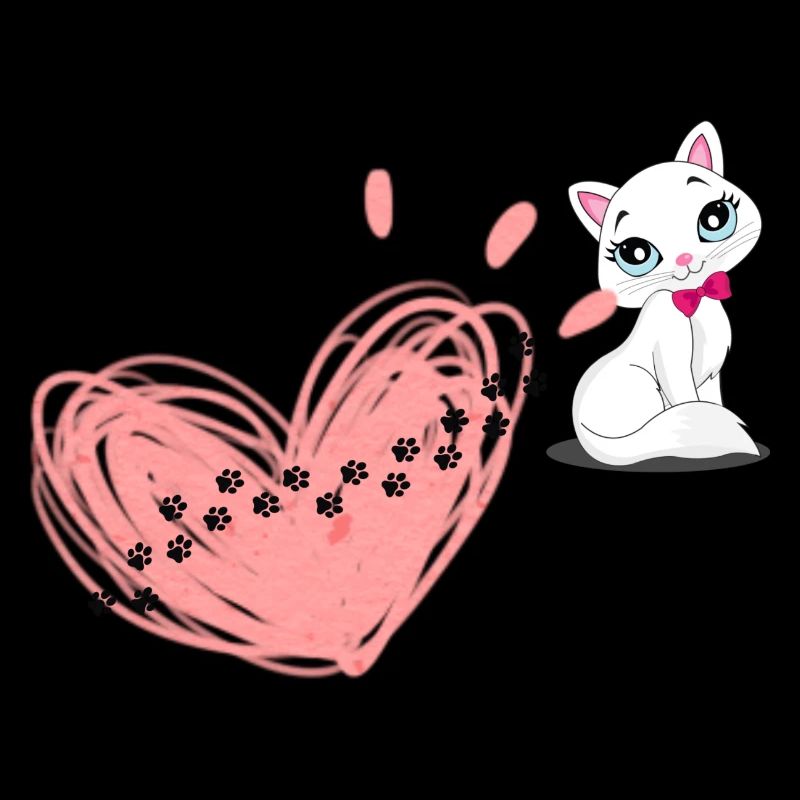Chat avec cœur