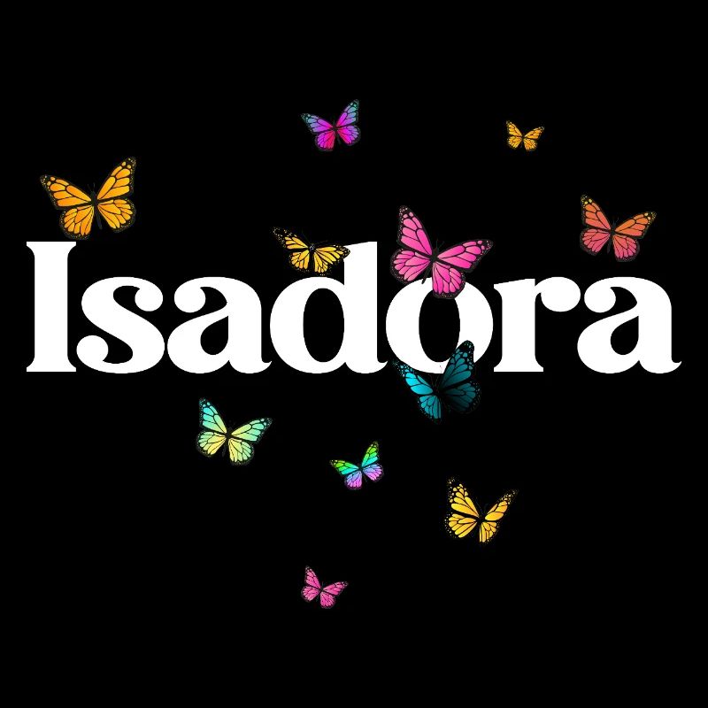 Schöner Mädchenname mit Schmetterlingen ISADORA