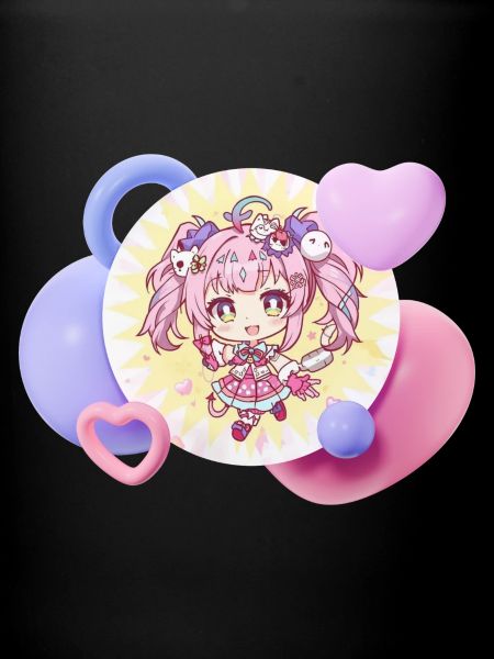 Chibi pastel avec des cœurs