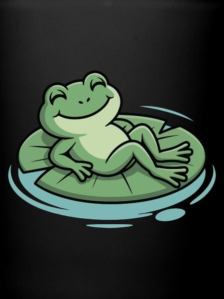 Grenouille de repos sur nénuphar