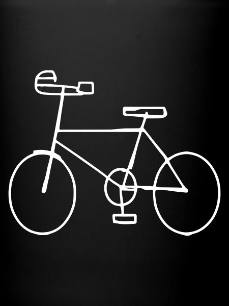 Hand drawn white bicycle