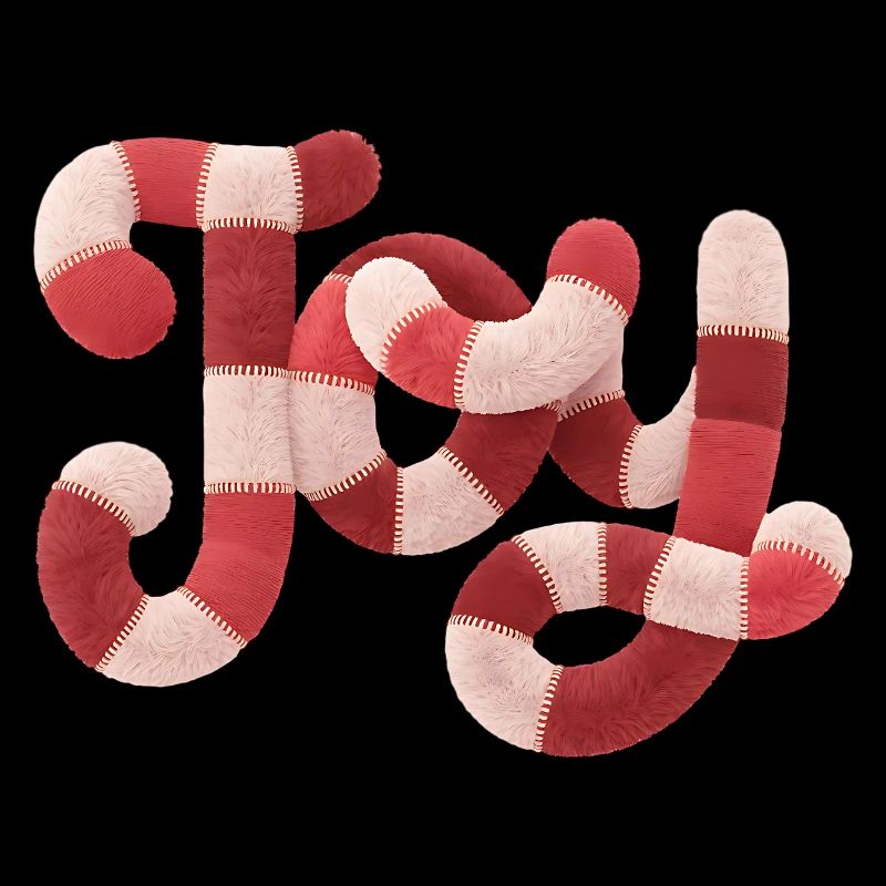 Typographie JOY de Noël Motif rouge blanc
