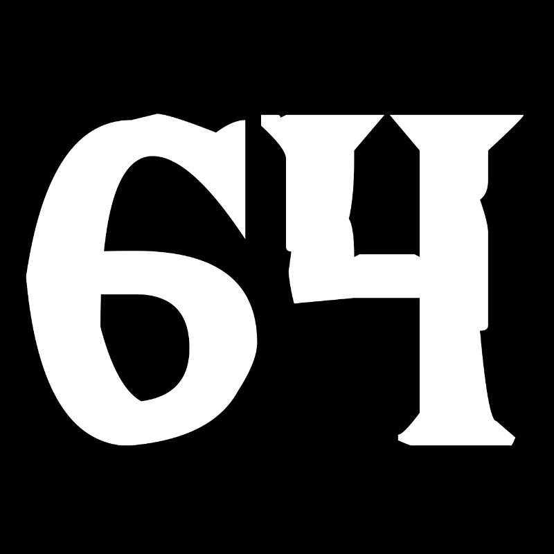 64 Vierundsechzig in Weiß