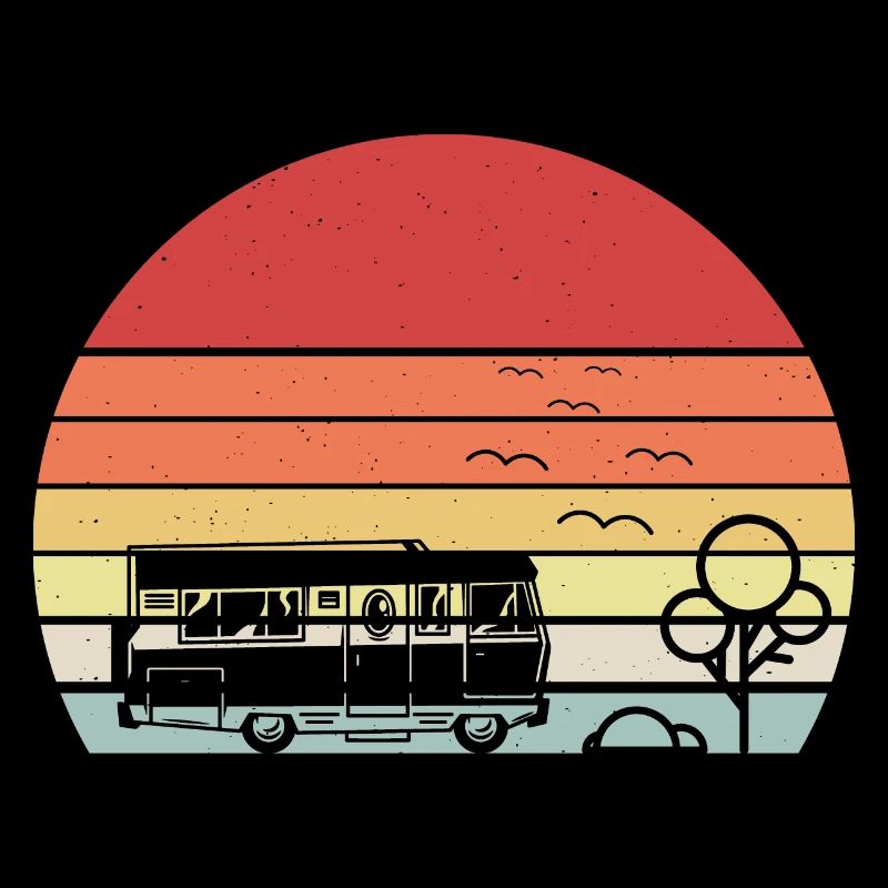 Motorhome Camping Trekking Retro Gift