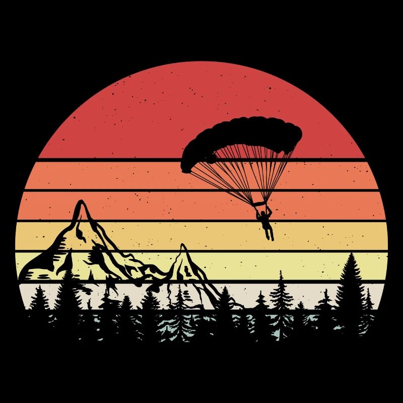 Fallschirmspringer Gleitschirm Retro Geschenk