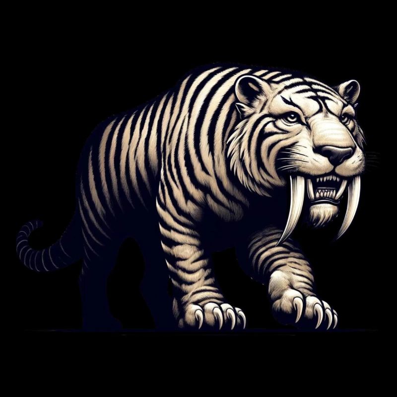 Säbelzahntiger Smilodon Eiszeit Raubtier Großkatze