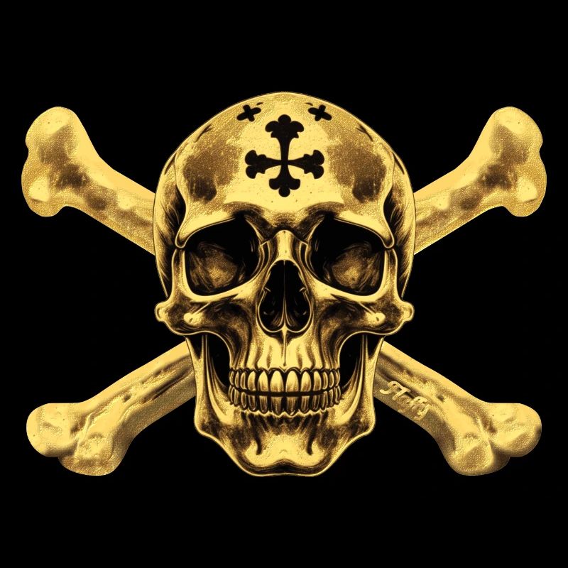 Crâne de pirate doré ☠