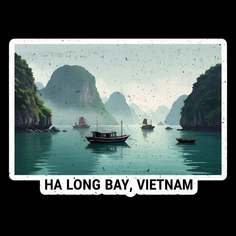 Ha Long Bay Boat Panorama