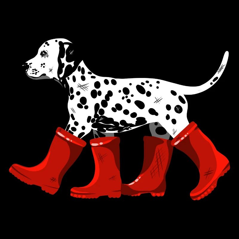 Dalmatian with red boots