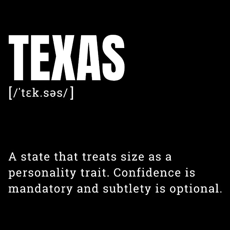 Texas Großformat Typografie Humor