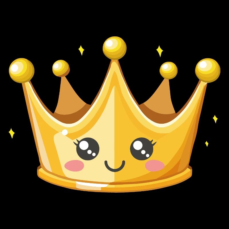 Kawaii Golden Crown Illustration