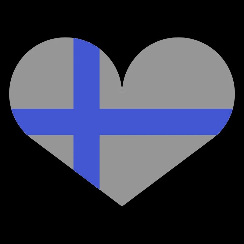 Drapeau finlandais en forme de cœur