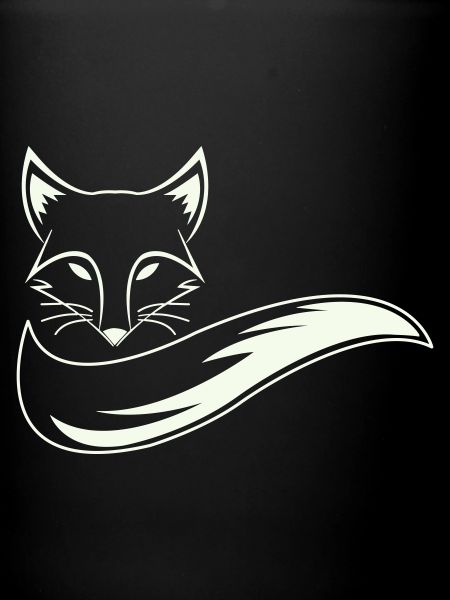 Fox silhouette with tail