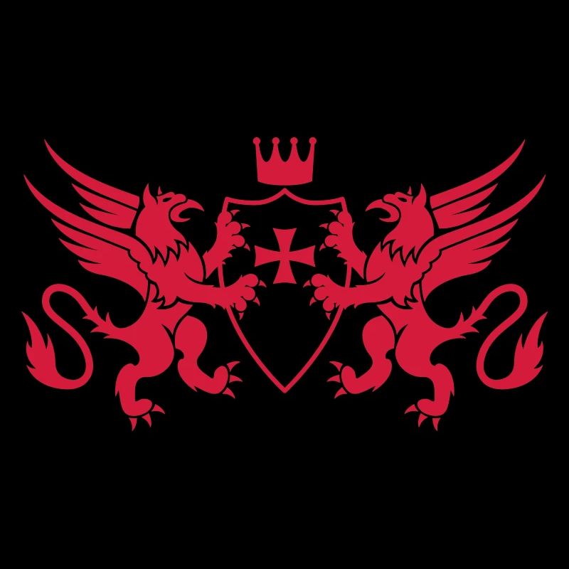 Ritterschild Griffons Templer Kreuz Krone 1c