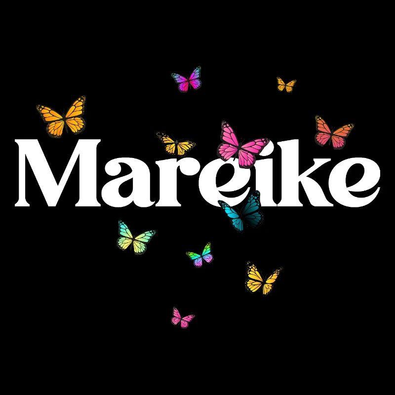 Schöner Mädchenname MAREIKE mit Schmetterlingen 