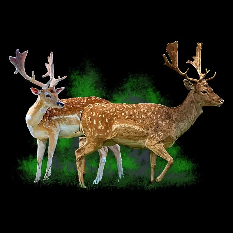 Hjorte i skovens raslen