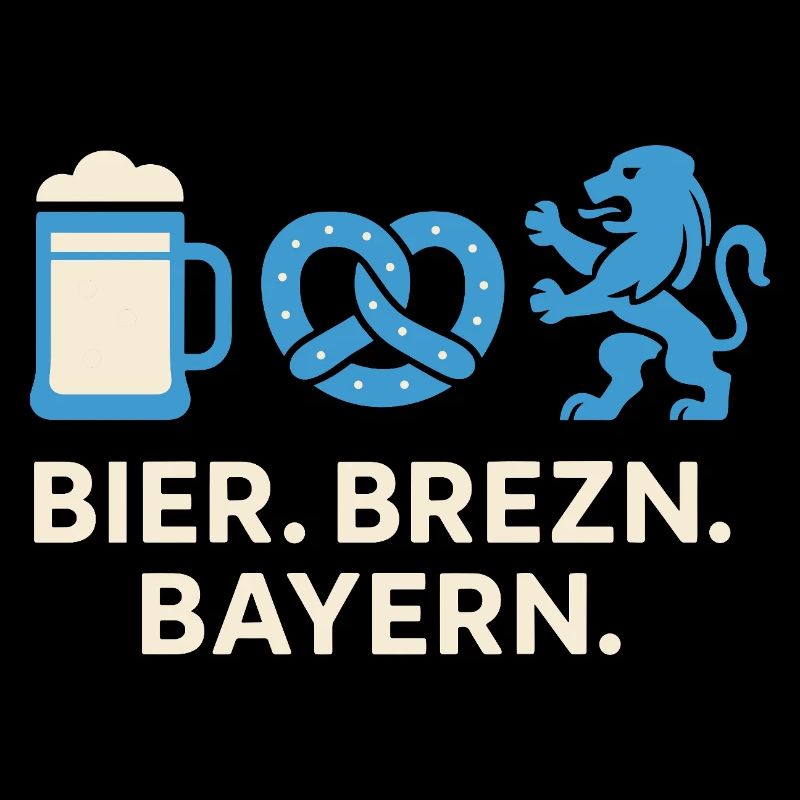 Bier Brezn Bayern Löwe Design