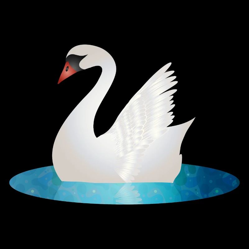 Cygne scintillant aux ailes levées