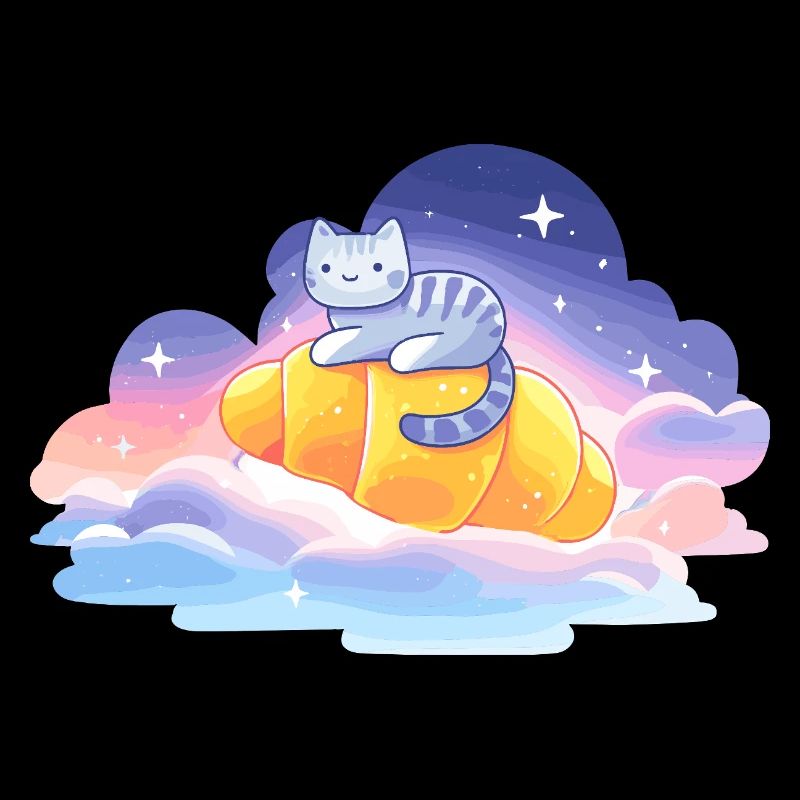 Un chaton dans le nuage rêve
