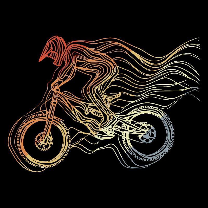 Mountainbiker Retro Stil