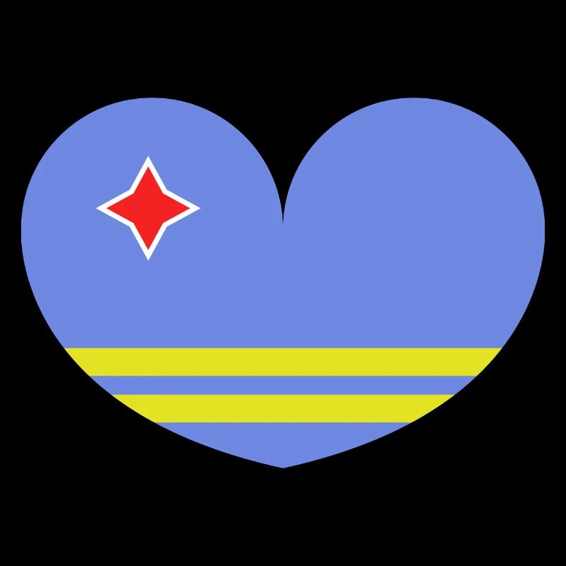 Aruba flag heart