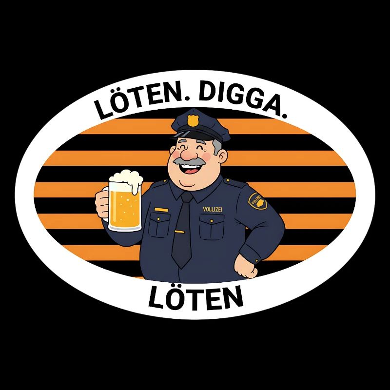 Löten Digga Polizei Cartoon