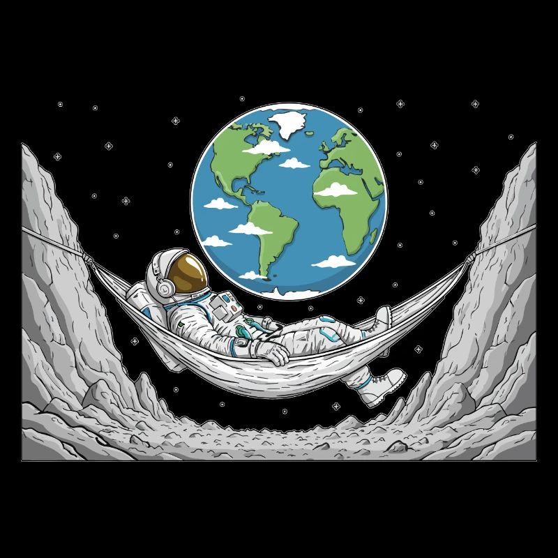 Astronaut Space Hammock Moon Earth Rest