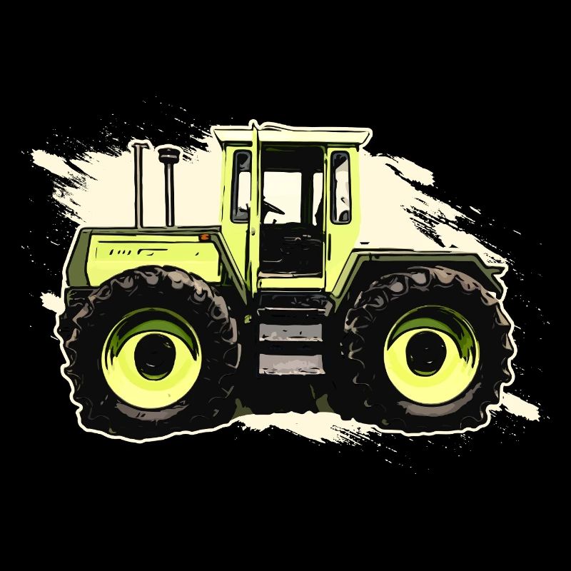 Tracteur vert dans le style comic