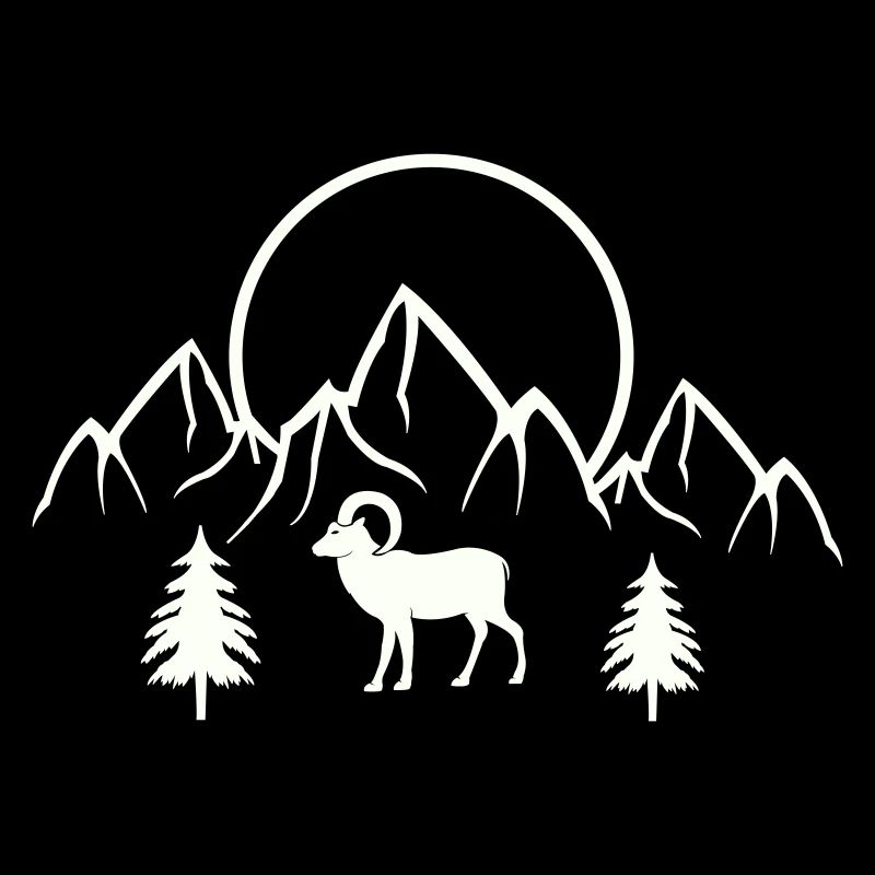 Alpine Mondlandschaft mit Steinbock