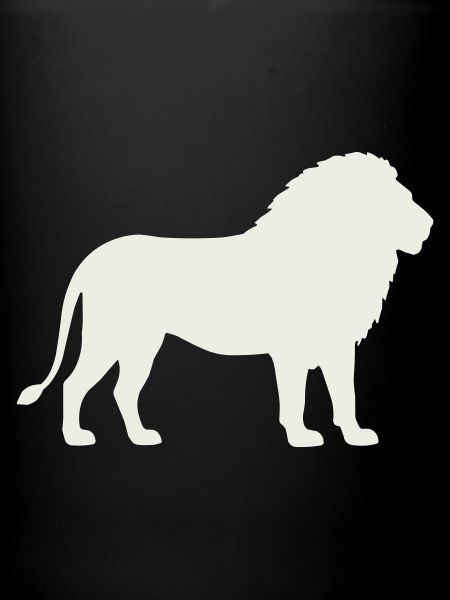 Lion silhouette on cream