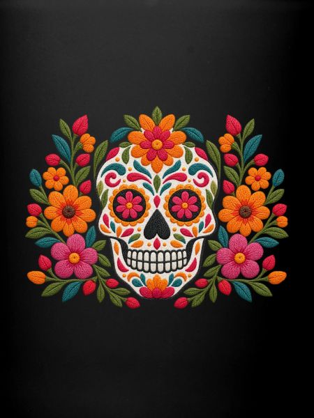 Floral Sugar Skull Burst