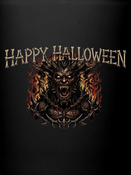 Grusliger Dämon Happy Halloween 