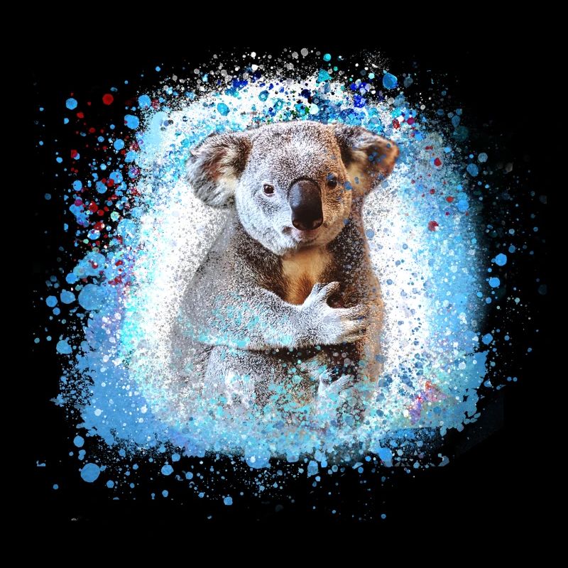 koala, bleu, graffiti, peinture, koala ours