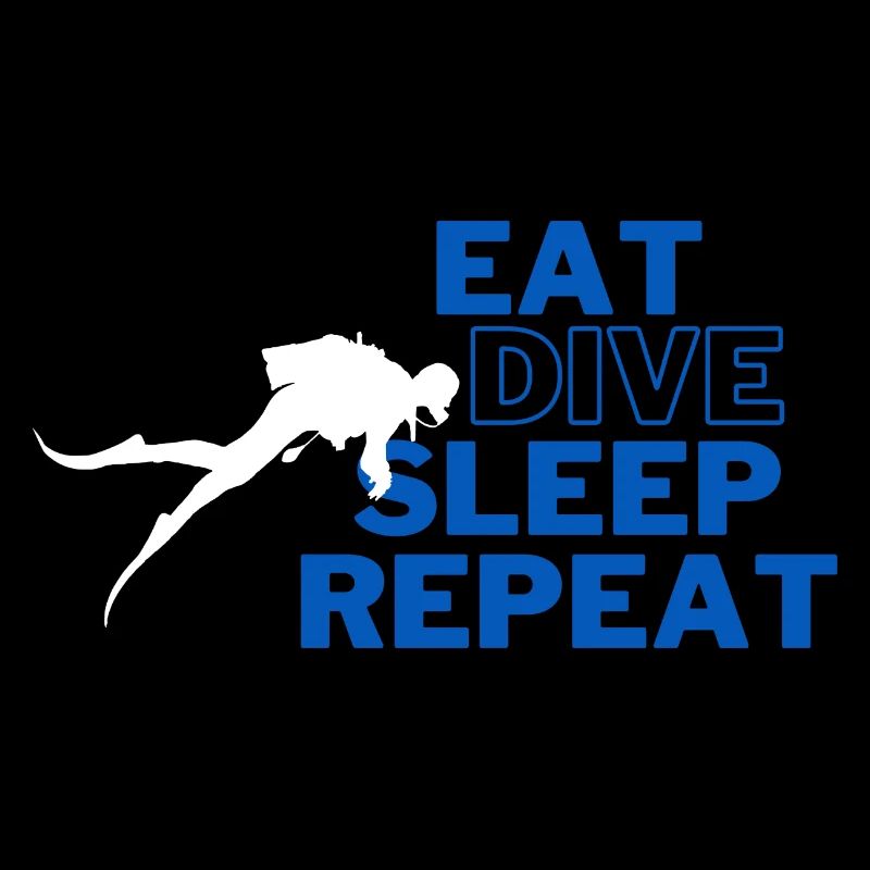 Eat dive sleep repeat diver t-shirt diving tauchen