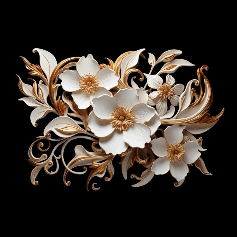 Artwork Elegante Arabesque, Fleurs