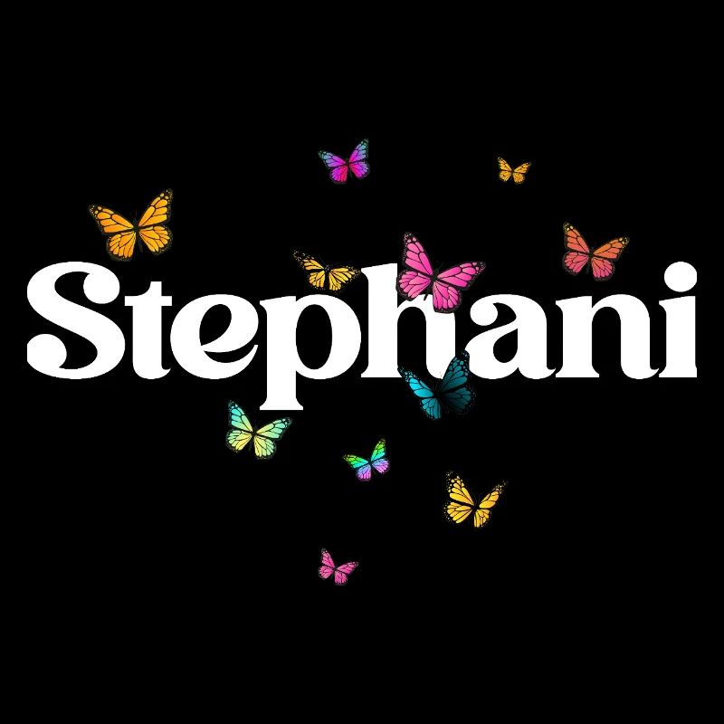 Schöner Mädchenname mit Schmetterlingen STEPHANI