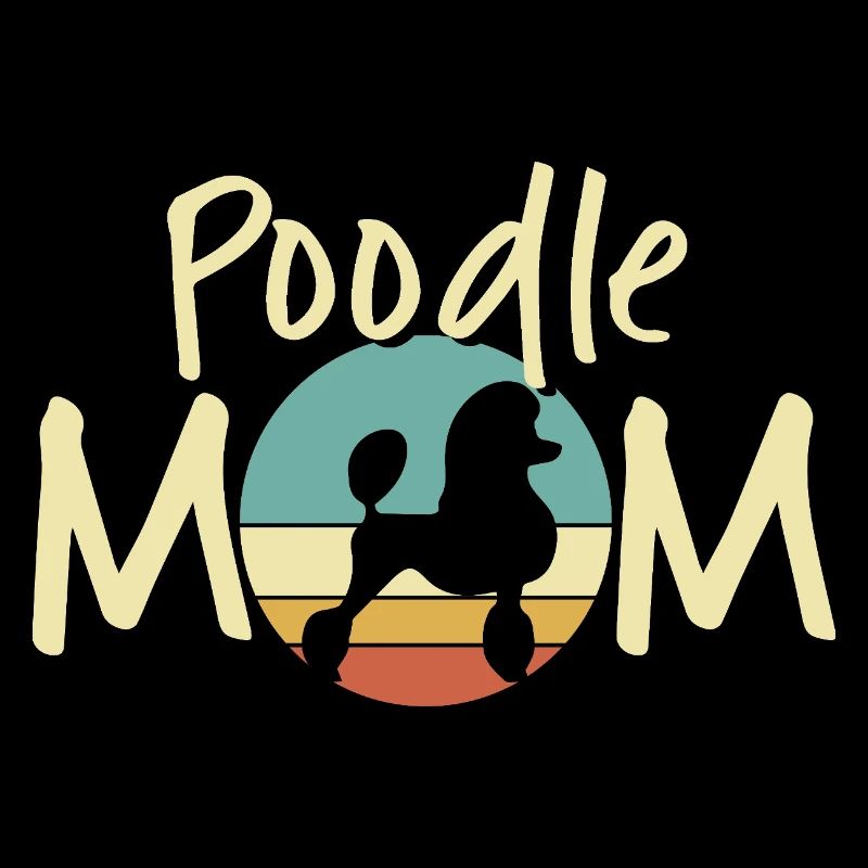 Poodle Mum Retro Sunset Design