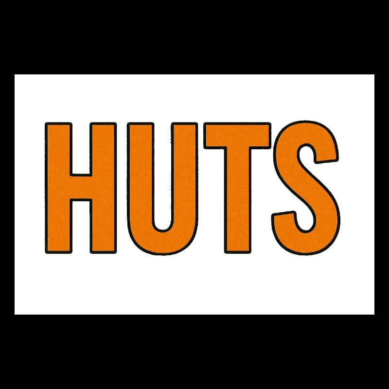 Typographie orange audacieuse des huttes