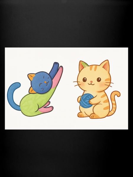 Duo Kitty et laine ludique