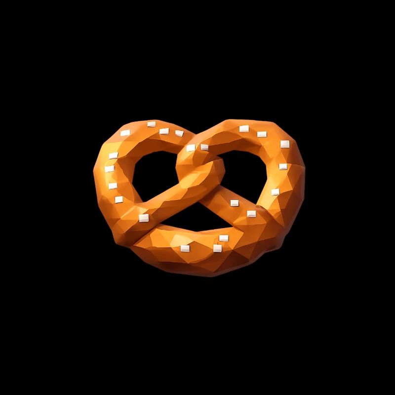Low Poly Orange Polygonale Brezel