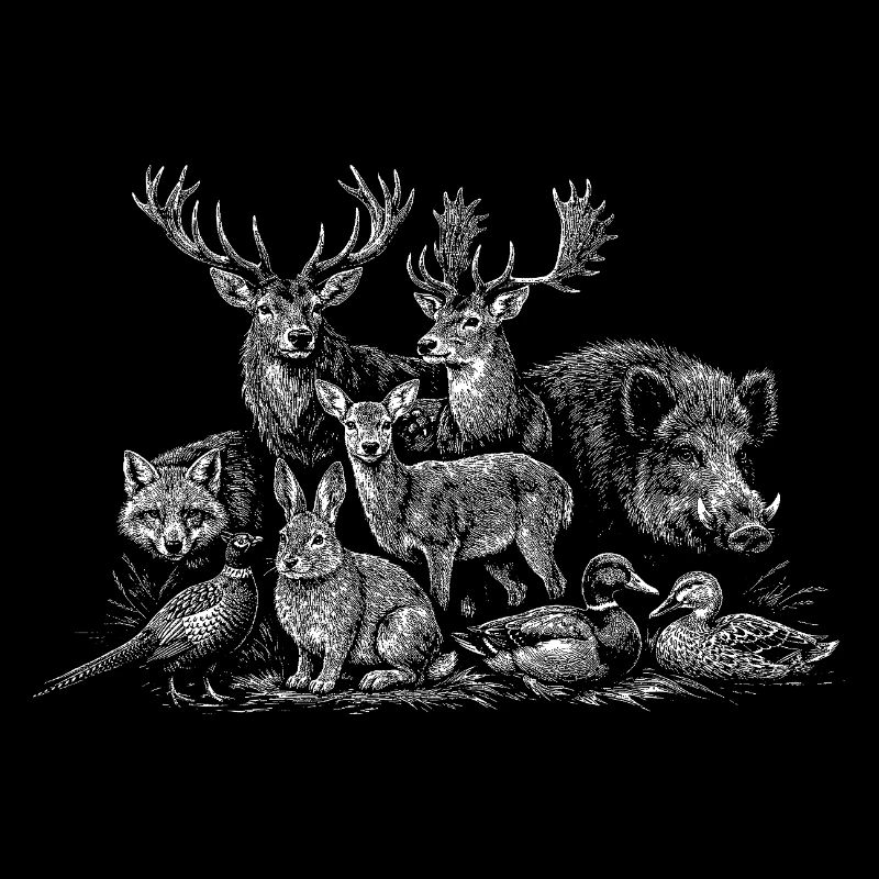 Waldbewohner Silhouette Szene