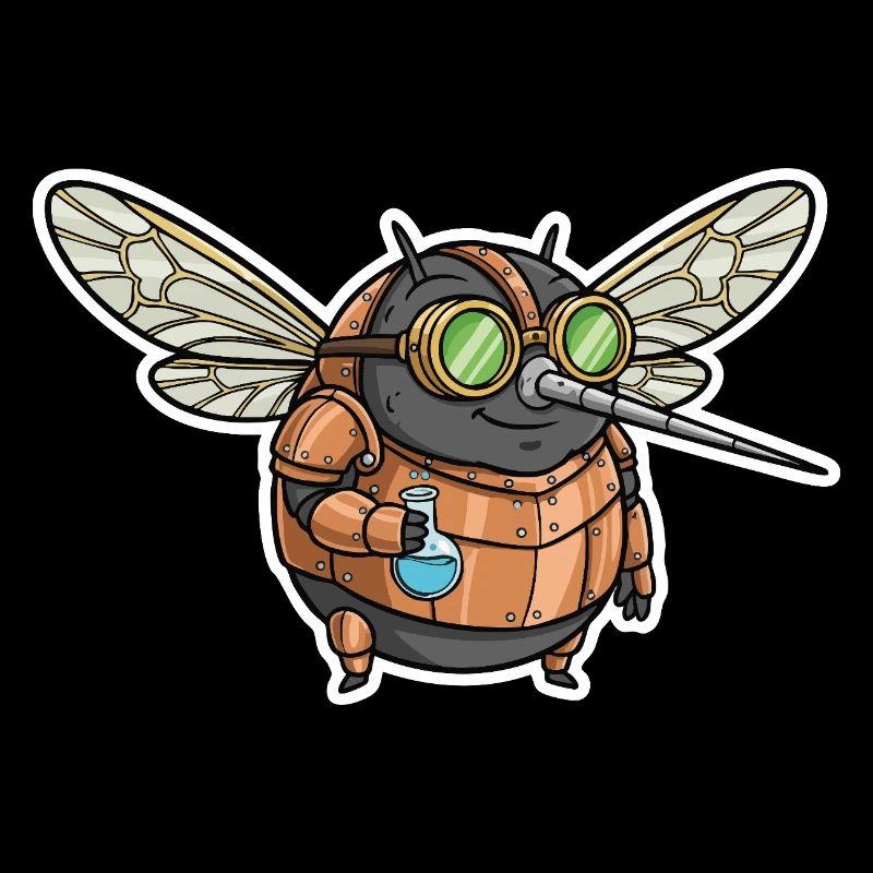 Mosquito Alchemist Steampunk Copper Vials