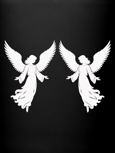 Double Angel Wings Silhouette