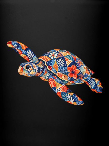 Patchwork Schildkröte Blumenmuster