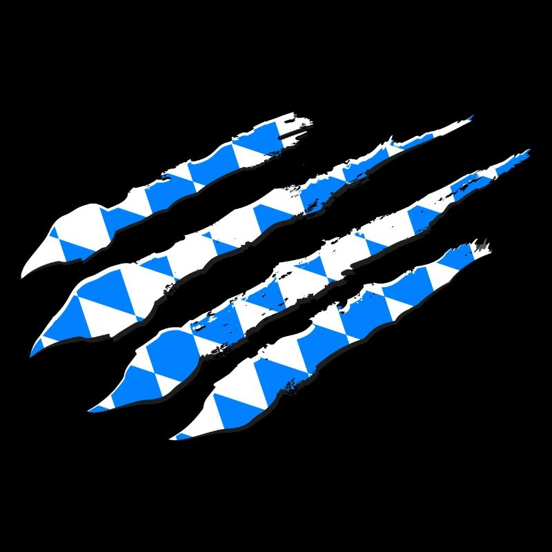 Bavaria flag scratch crack track claws Munich BY