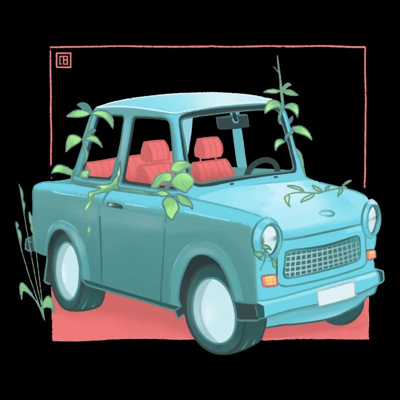 Trabi avec des plantes