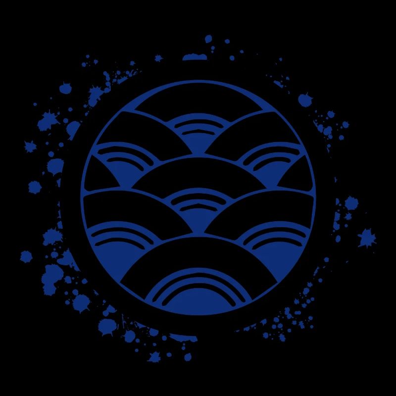 Waves kamon splash navy blue