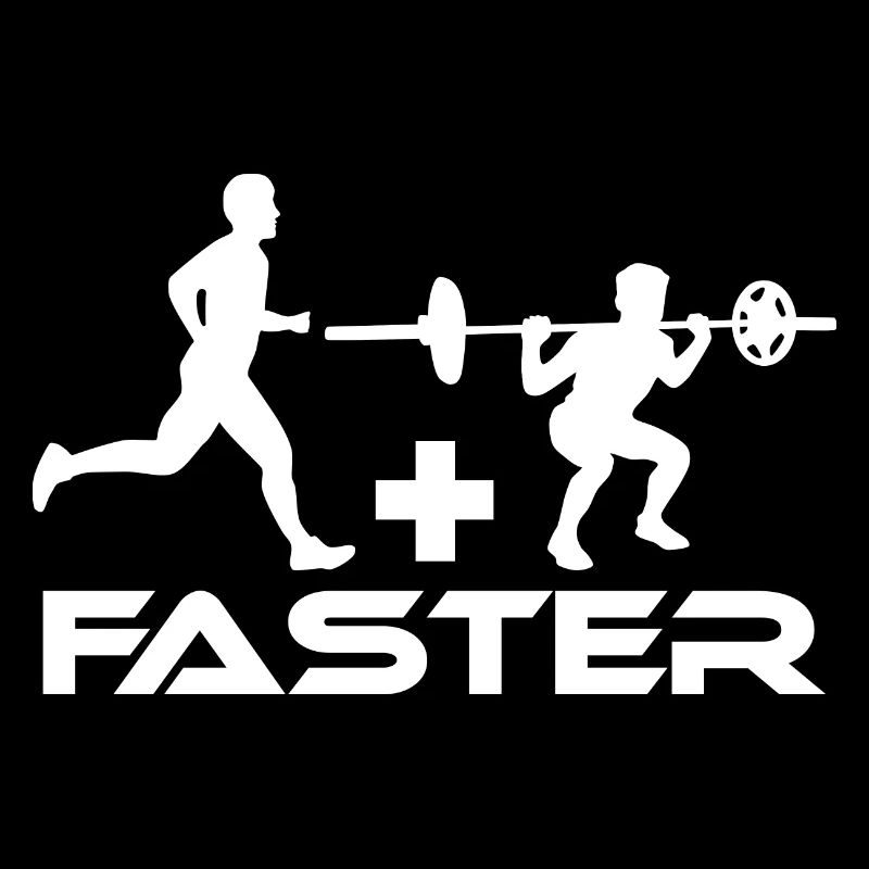 Coureur, Courir + Squat = Aller plus vite, Blanc