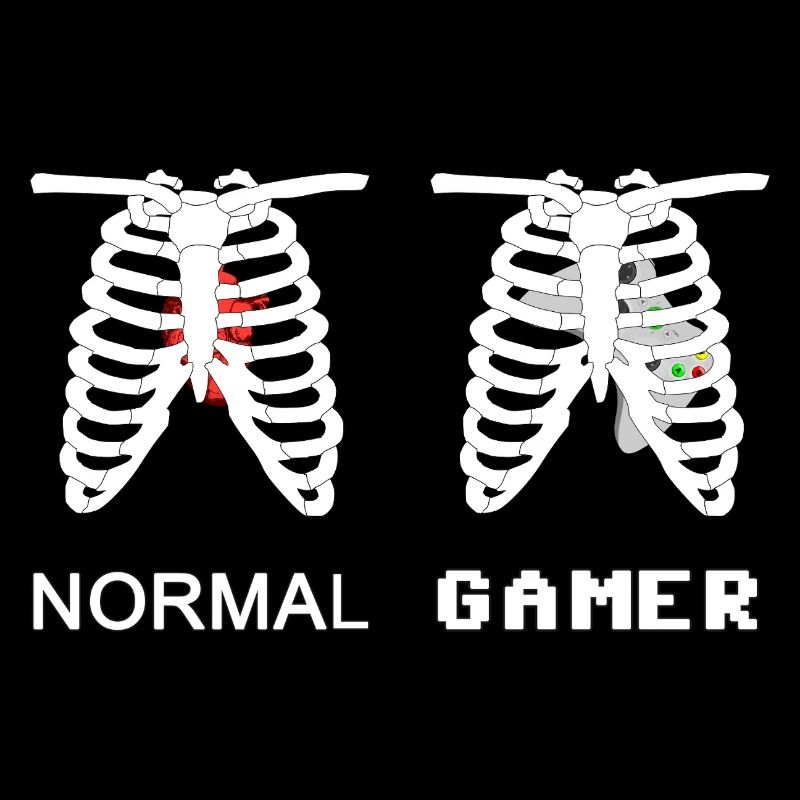 Gamer Anatomie Skelett 8bit